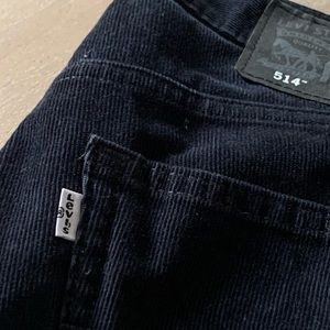 Levi 514 Slim Straight Navy Blue Fine Wale Cords